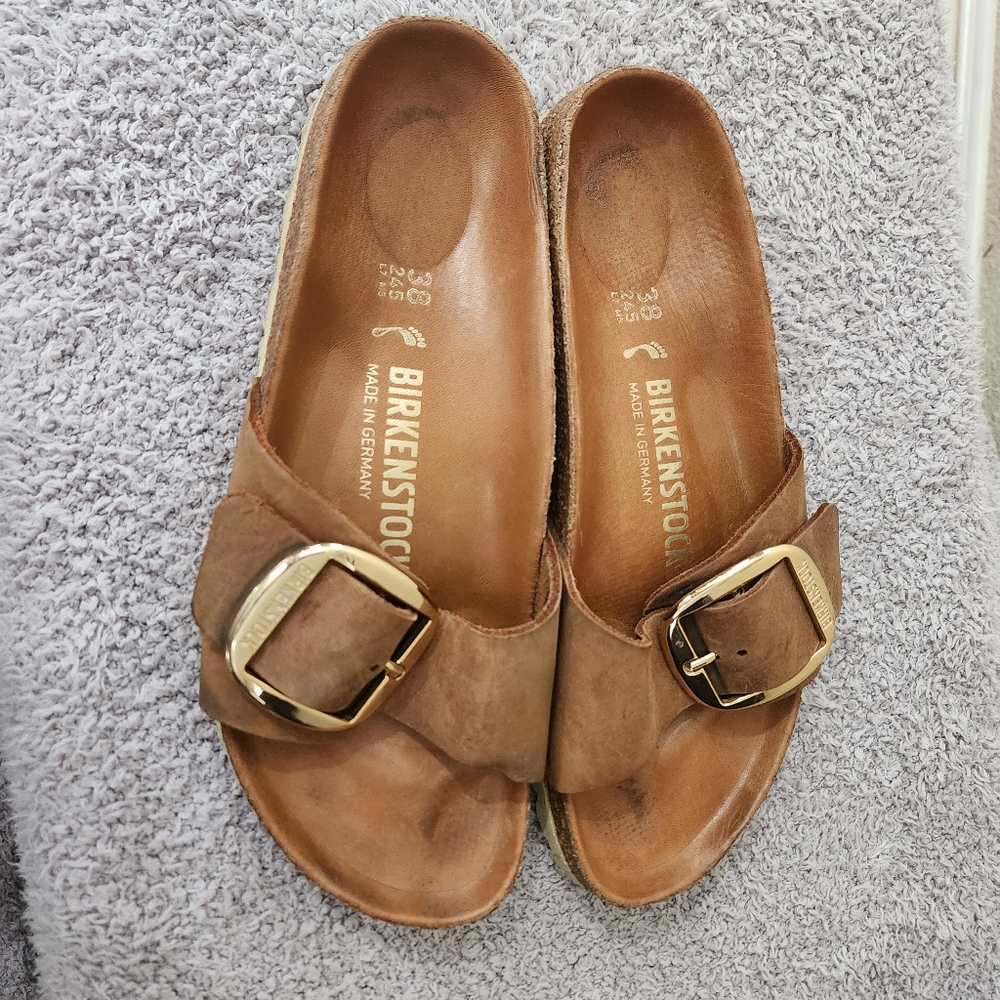 Birkenstock Madrid Big Buckle  Women's Brown Sandals  Size 38 or size 7